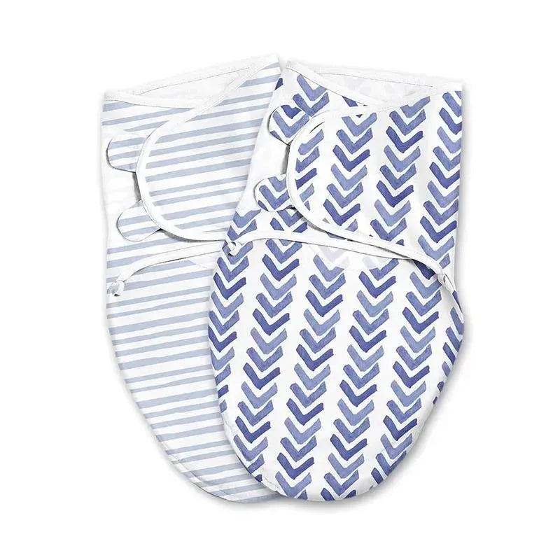 Summer Infant Luxe Easy Change 2 Pk Swaddle Water Indigo S/M
