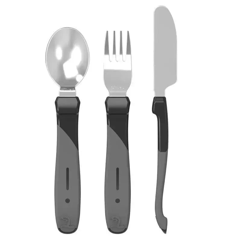 Twistshake – Learn Cutlery Stainless Steel 12+ M, Black