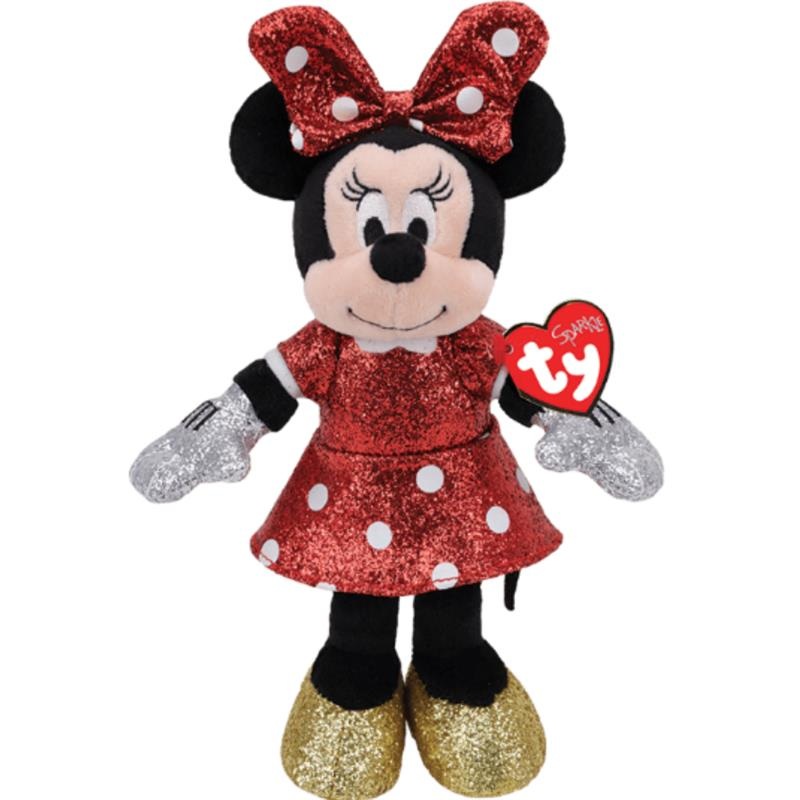 Ty – Disney Super Sparkle Red Med, Minnie Mouse Plush