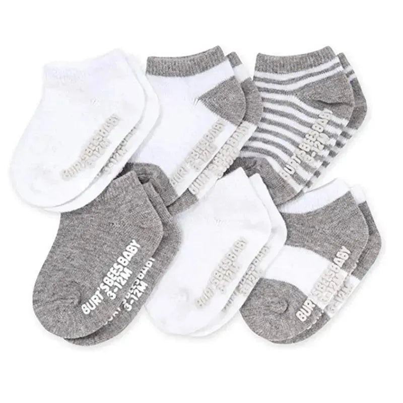 Burts Bees Organic Cotton Multi Heather Grey Baby Socks,6pk
