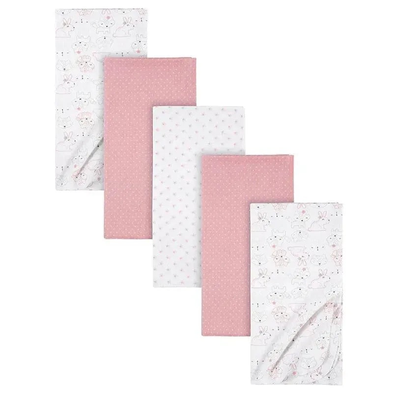 Gerber Bedding – 5Pk Flannel Baby Blanket – Girl Rainbows Flower