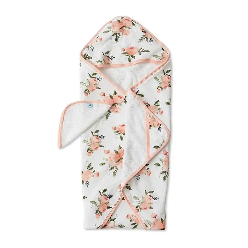 Little Unicorn – Cotton Hooded Towel & Wash Cloth, Watercolor Roses