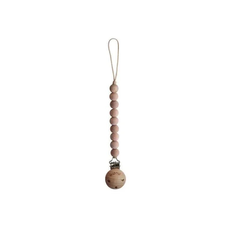 Mushie – Baby Pacifier Clip | Cleo – Wood