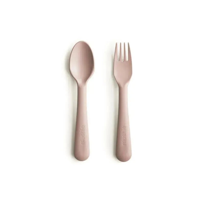 Mushie – Dinnerware Fork And Spoon Set (Blush)
