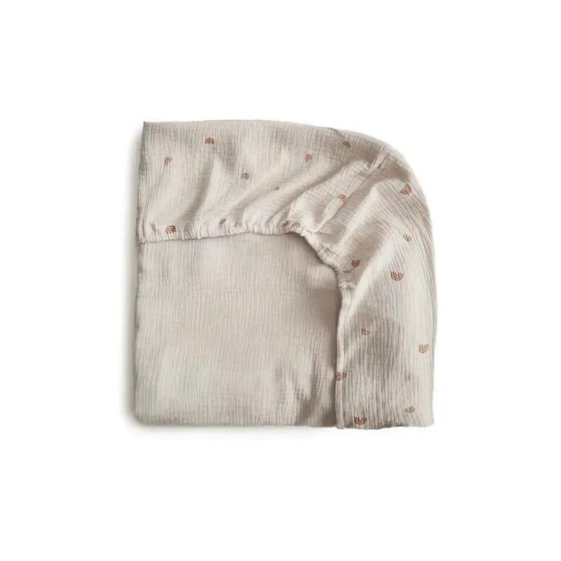 Mushie – Extra Soft Muslin Crib Sheet (Rainbow)