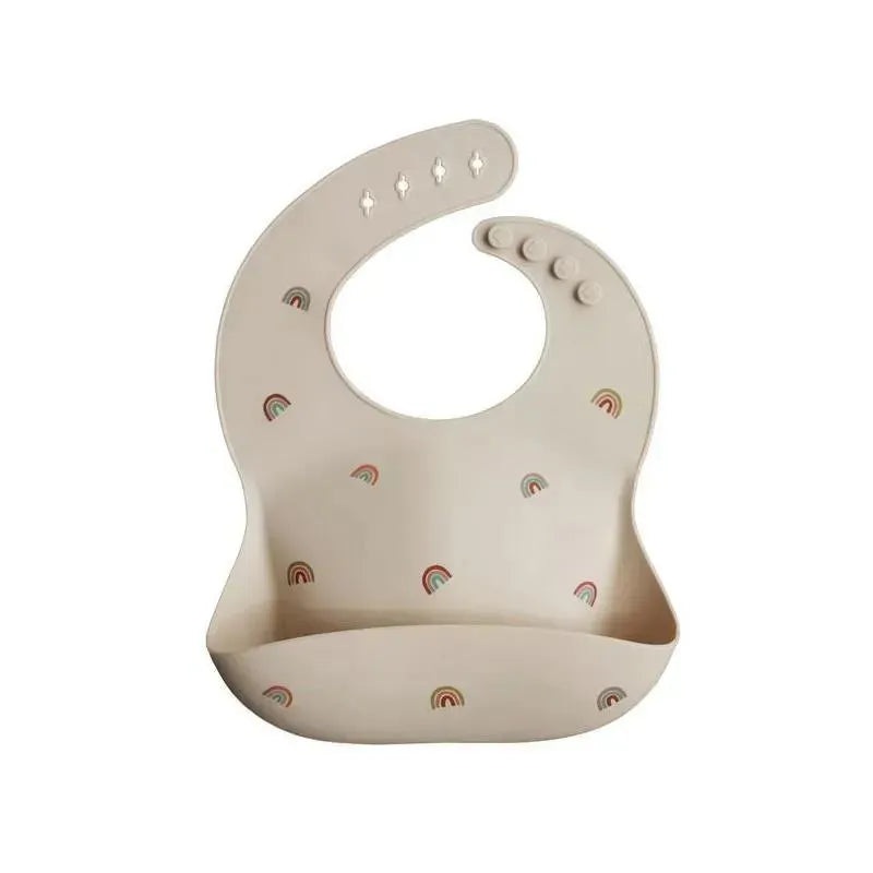 Mushie – Silicone Baby Bib – Rainbows