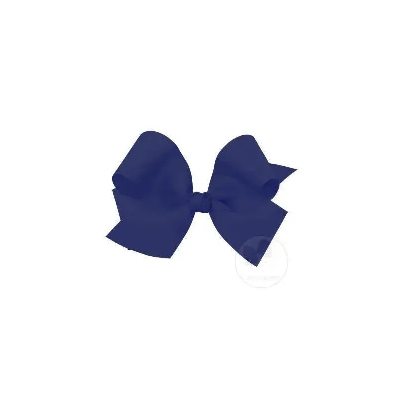 Wee King Classic Grosgrain Hair Bow (Knot Wrap), Navy