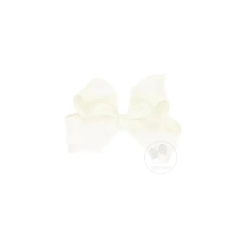 Wee Ones Mini Classic Grosgrain Hair Bow, Size 3.25 X 2 (7/8 Ribbon), Antique White
