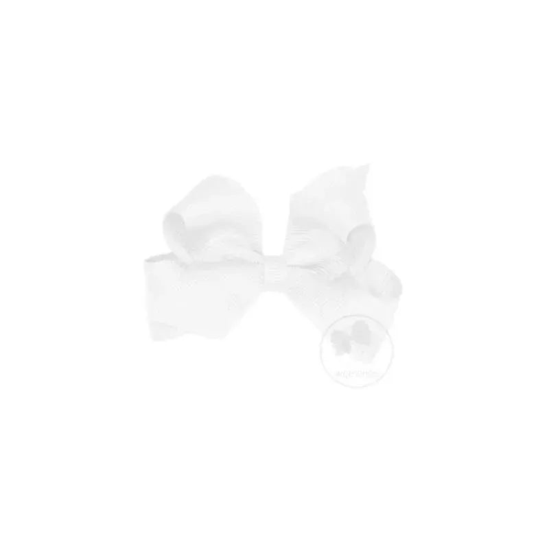 Wee Ones Mini Classic Grosgrain Hair Bow, Size 3.25 X 2 (7/8 Ribbon), White