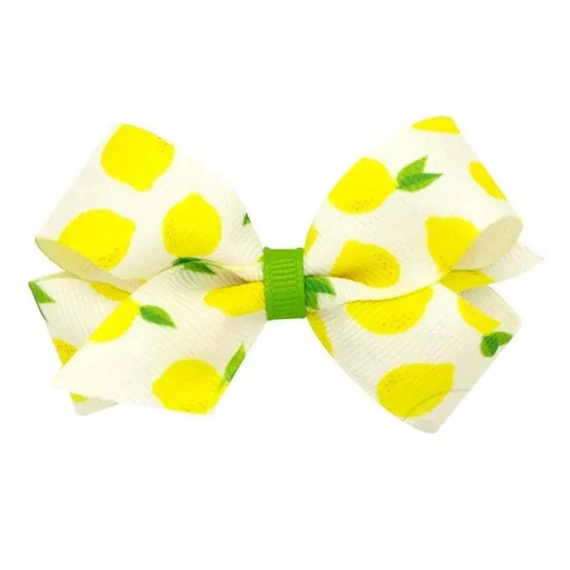 Wee Ones – Mini Fruit Print Bow, Lemon