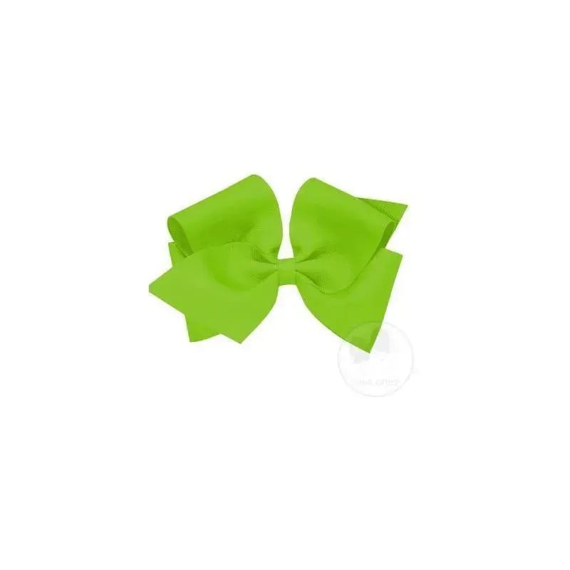 Wee Ones Mini King Classic Grosgrain Hair Bow, Size 5.25 X 3.5 (2 1/4 Ribbon), Apple Green