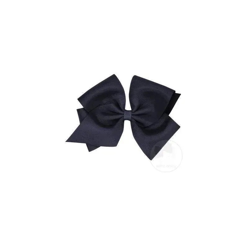 Wee Ones Mini King Classic Grosgrain Hair Bow, Size 5.25 X 3.5 (2 1/4 Ribbon), Navy