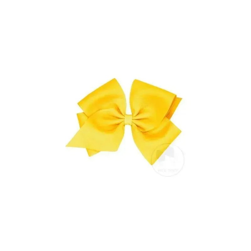 Wee Ones Mini King Classic Grosgrain Hair Bow, Yellow, Size 5.25 X 3.5 (2 1/4 Ribbon)