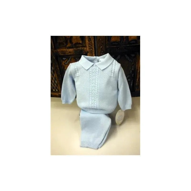 Will’ Beth 2-Piece Blue Cable Knit Boys Set