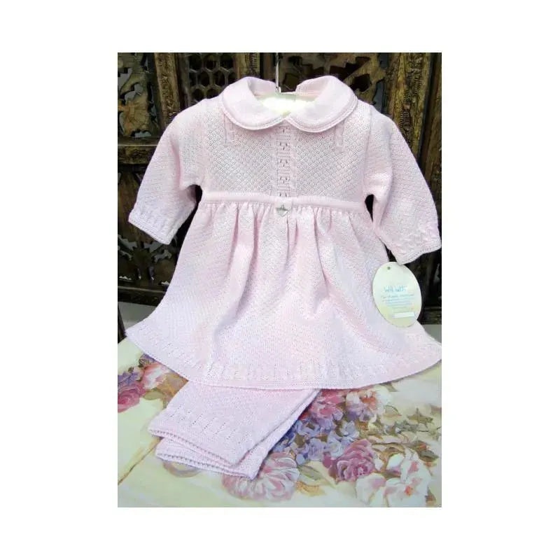Will’ Beth Baby Girl 2-Piece Knit Dress & Blanket Set, Pink