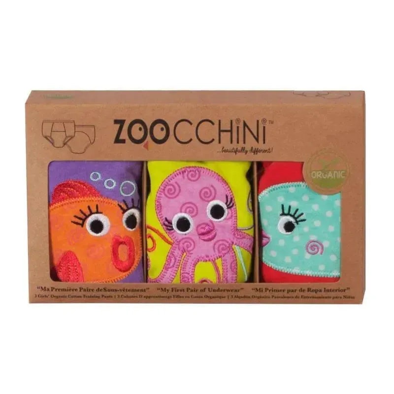Zoocchini Girls 3 Piece Organic Training Pants Set , Ocean Friends