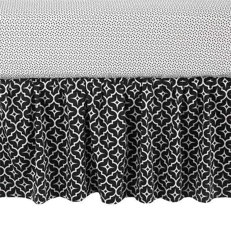 Balboa Cotton Sateen Dust Ruffle, Black Lattice