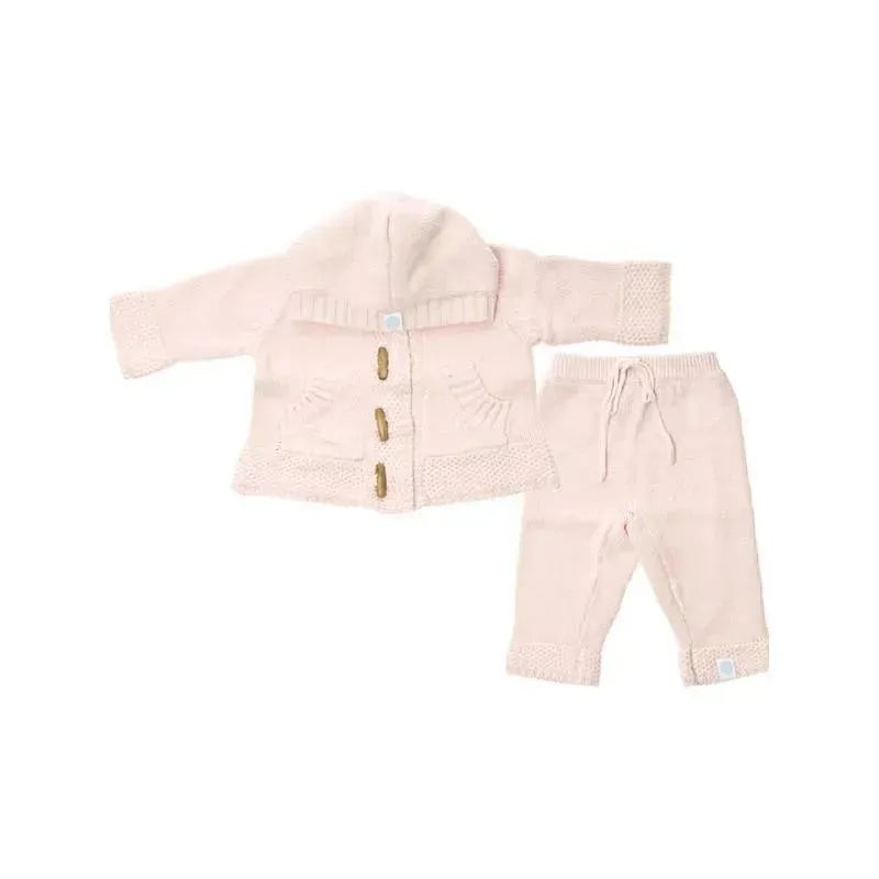 Beba Bean Knit Hoodie And Pant Set, Pink