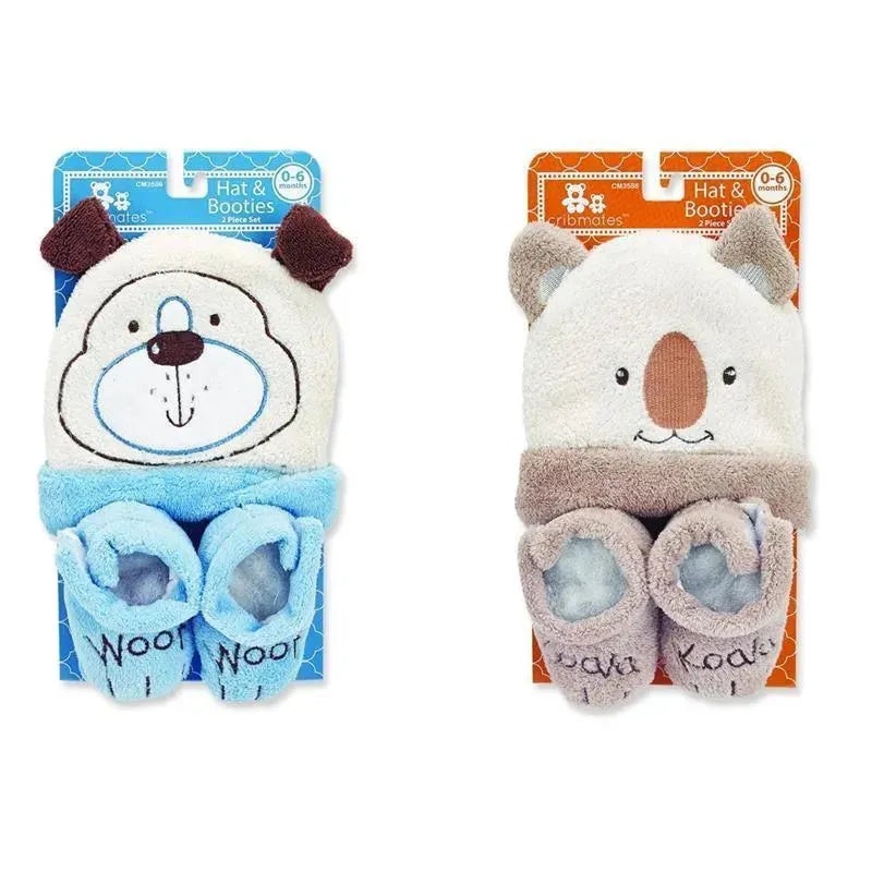 Cribmates Hat and Booties Set, Colors May Vary
