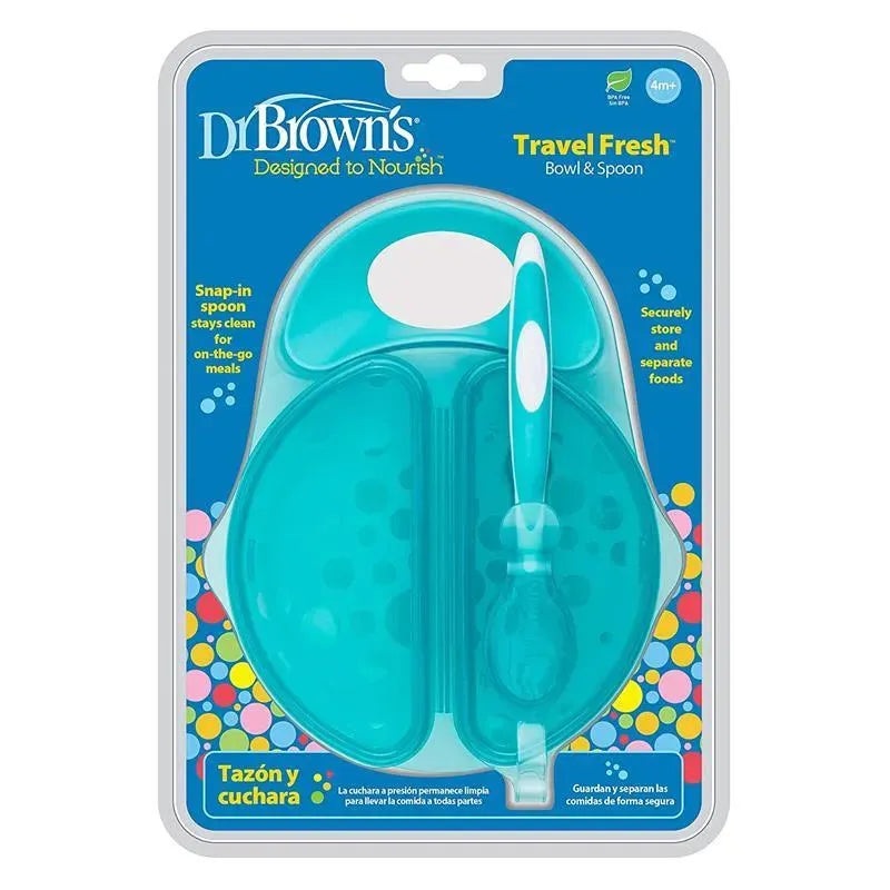 Dr. Brown’s Travel Fresh Bowl And Spoon, 1-Pack, Turquoise