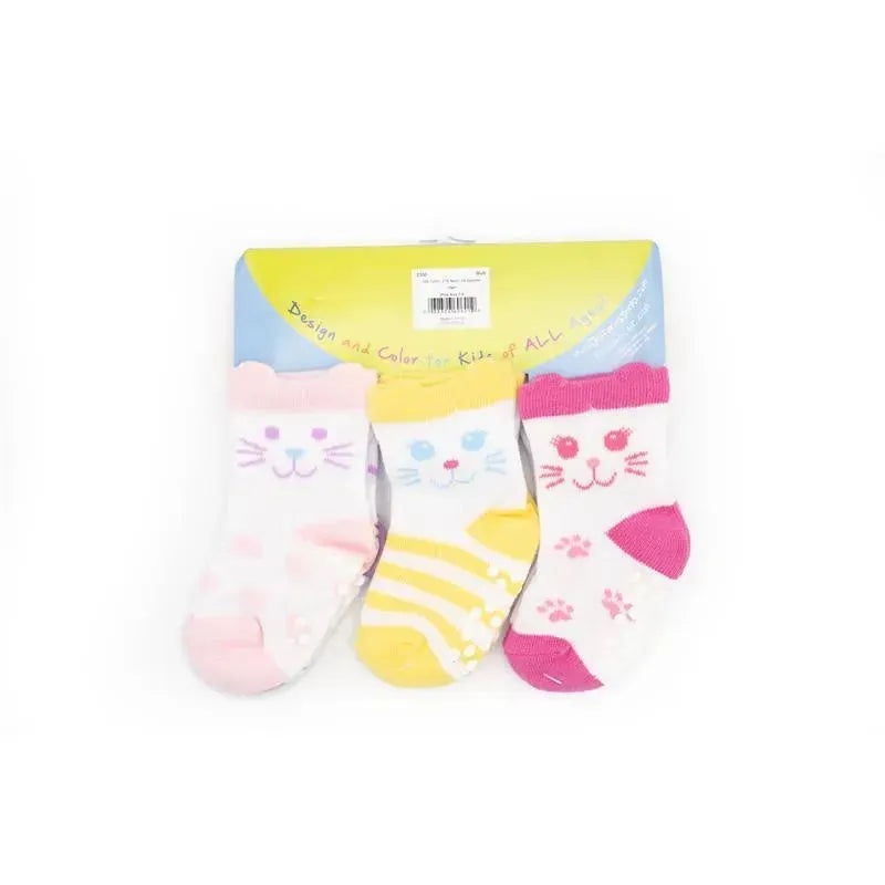 Jefferies Socks 6Pk Non-Skid Adorable Cat Gripper Baby Socks