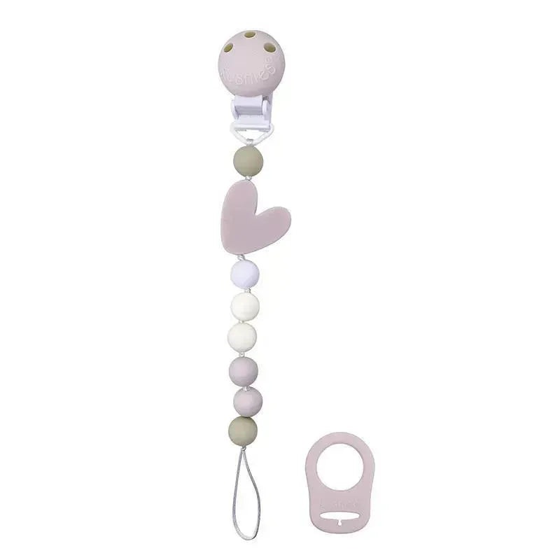 Kushies Silibeads Silicone Pacifier Clip – New Heart
