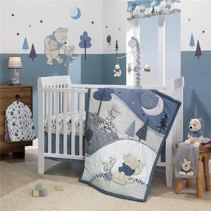 Lambs & Ivy – 3Pk Disney Forever Pooh Baby Crib Bedding Set, Blue