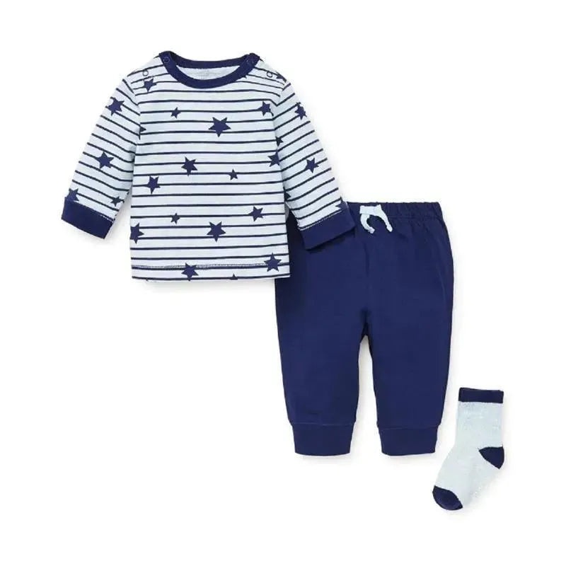 Little Me Baby Boy Star Stripe Jogger, Set of 3 piece
