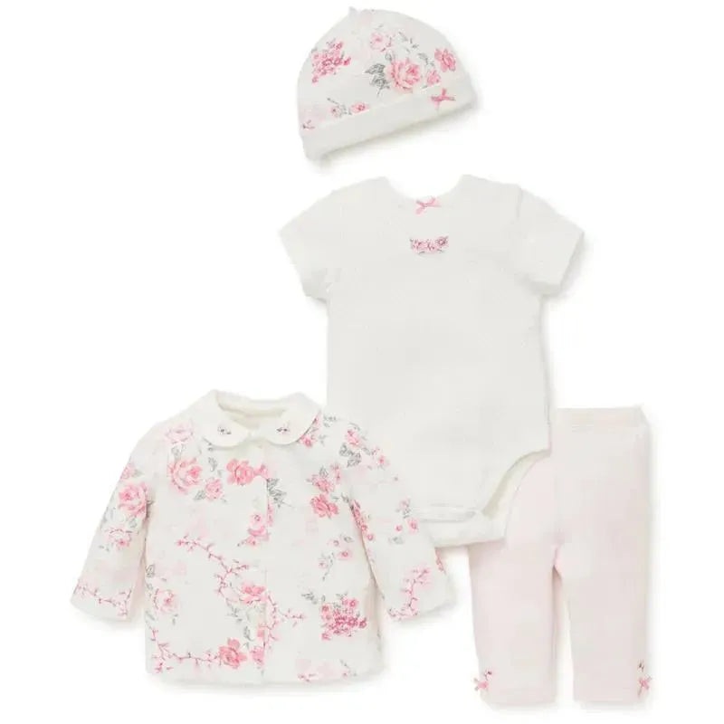 Little Me Bountiful Roses 4-Piece Cardigan Set