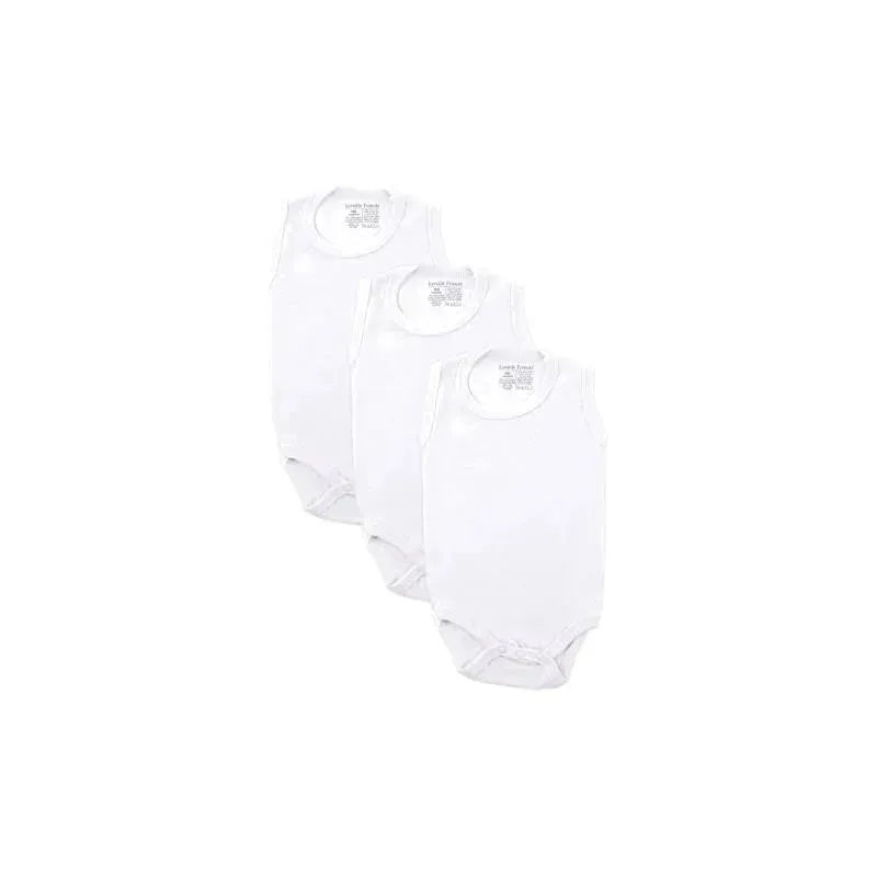 Luvable Friends 3-Pack Sleeveless Bodysuits, White