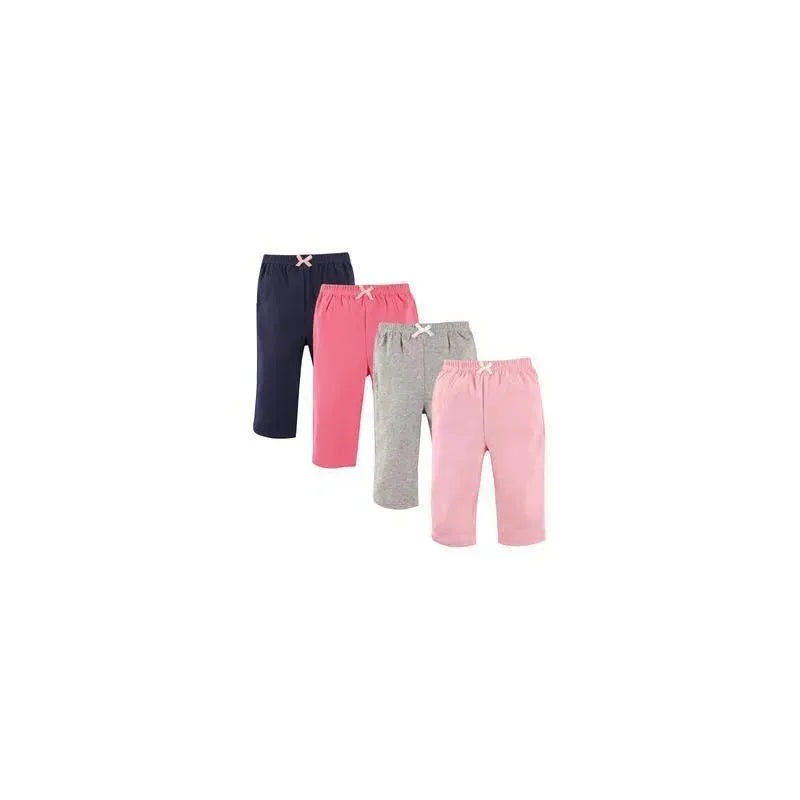 Luvable Friends 4-Pack Baby Pants, Girl Solid