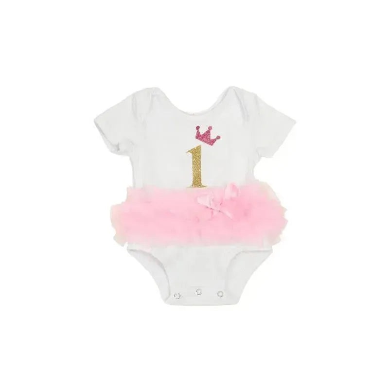 Popatu Baby Tutu Bodysuit 1 birthday Crown – 18M