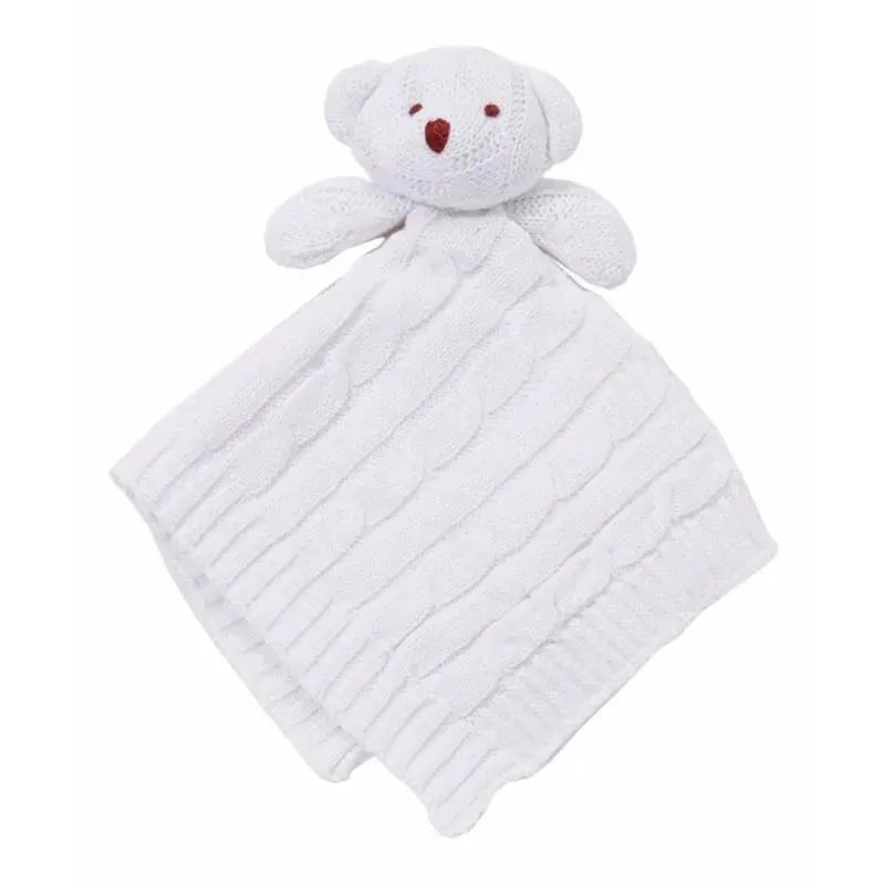 Rose Textiles – Knit Security Blanket, Bear White