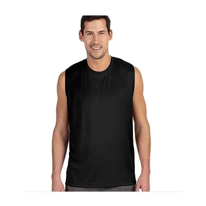 Alo Mens Performance Shooter T-Shirt, No Sleeve, Black
