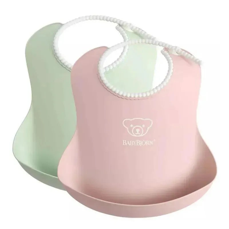 Babybjorn – 2Pk Baby Bib Powder Green/ Powder Pink