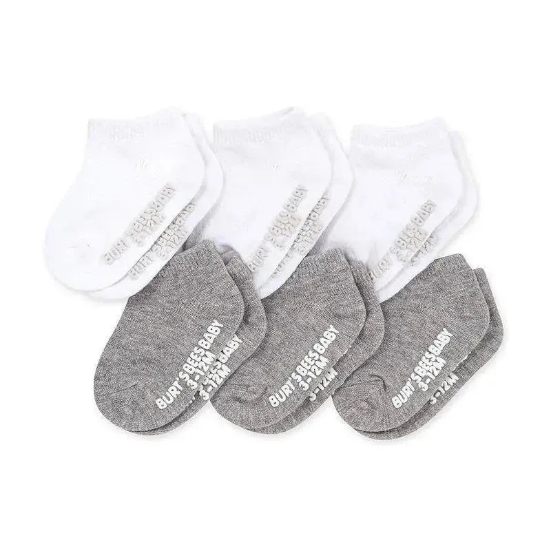Burt’s Bees – 6Pk Baby Ankle Non-Slip Grips Socks