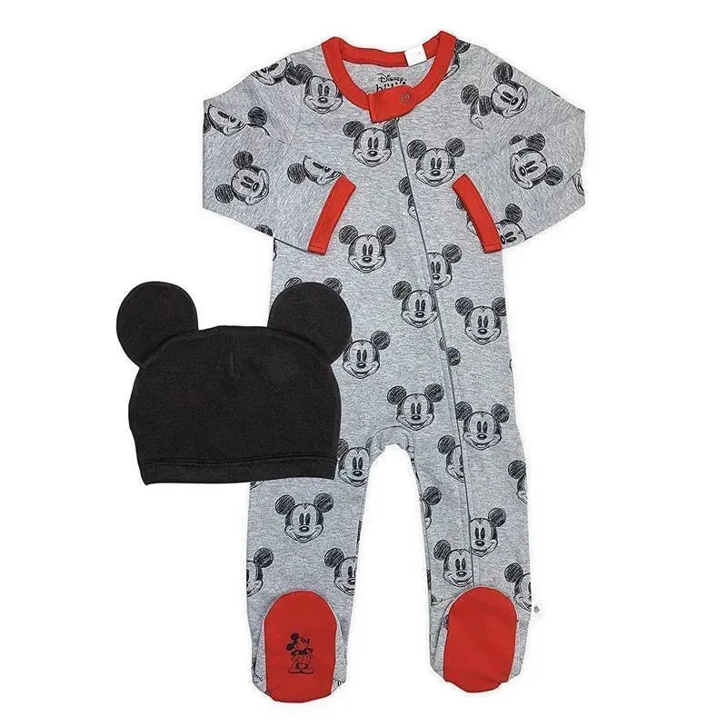 Finn + Emma Footie & Hat Mickey, Grey/Red/Black