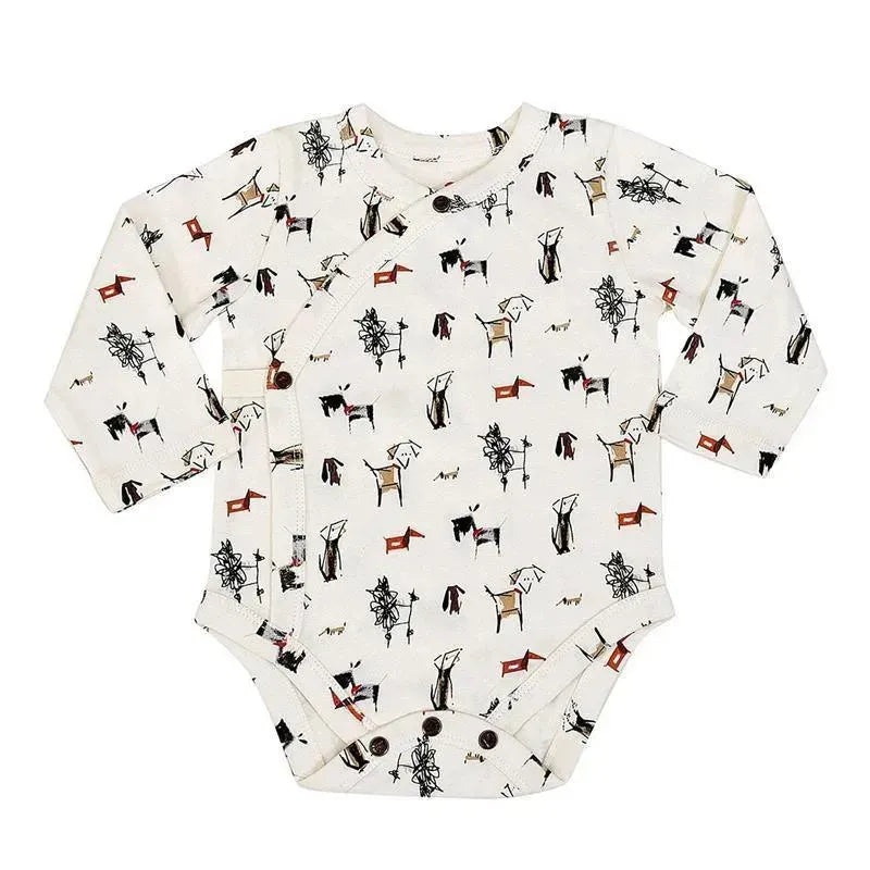 Finn + Emma Long Sleeve Bodysuit Dogs