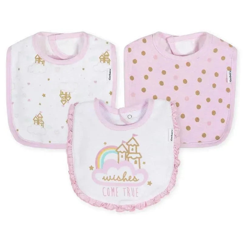 Gerber – 3 PK Terry Bib Girl, Castle, One Size