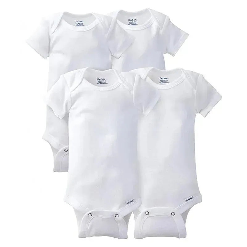 Gerber 4-pack White Onesies Short Sleeve Bodysuits