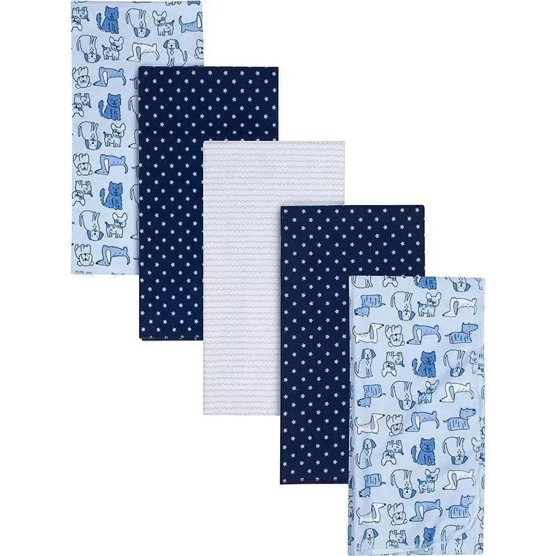 Gerber Bedding – 5Pk Flannel Baby Blanket – Boy Dog Mountains
