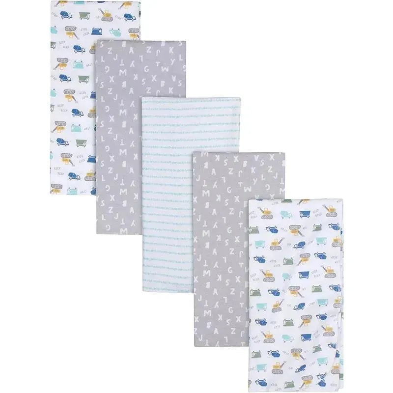 Gerber Bedding – 5Pk Flannel Baby Blanket – Safari trucks