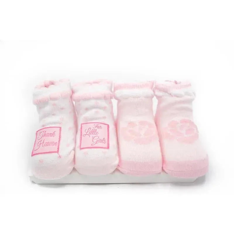 Little Me Pink 2 Pairs Baby Booties For Girls