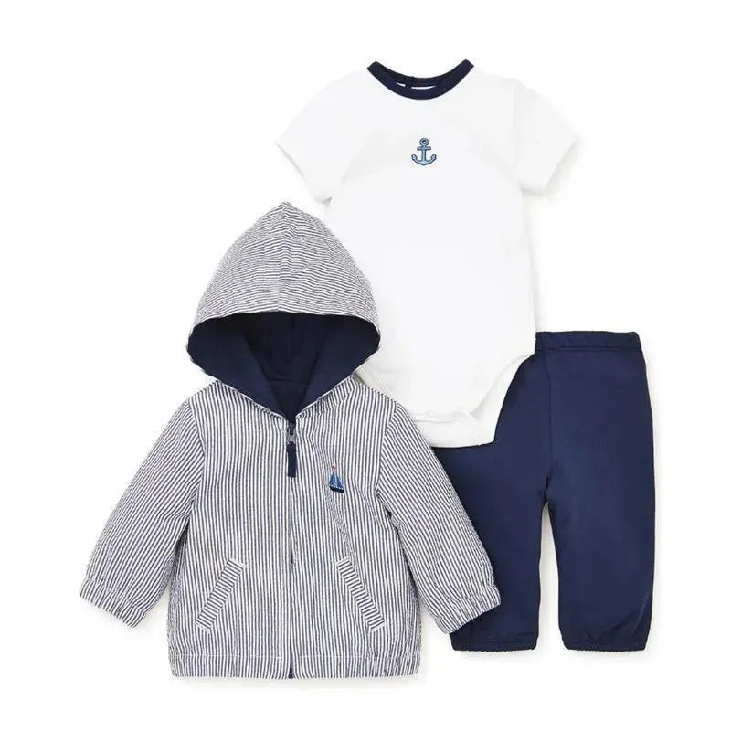 Little Me – Sails 3 Pc Jacket Set, Blue