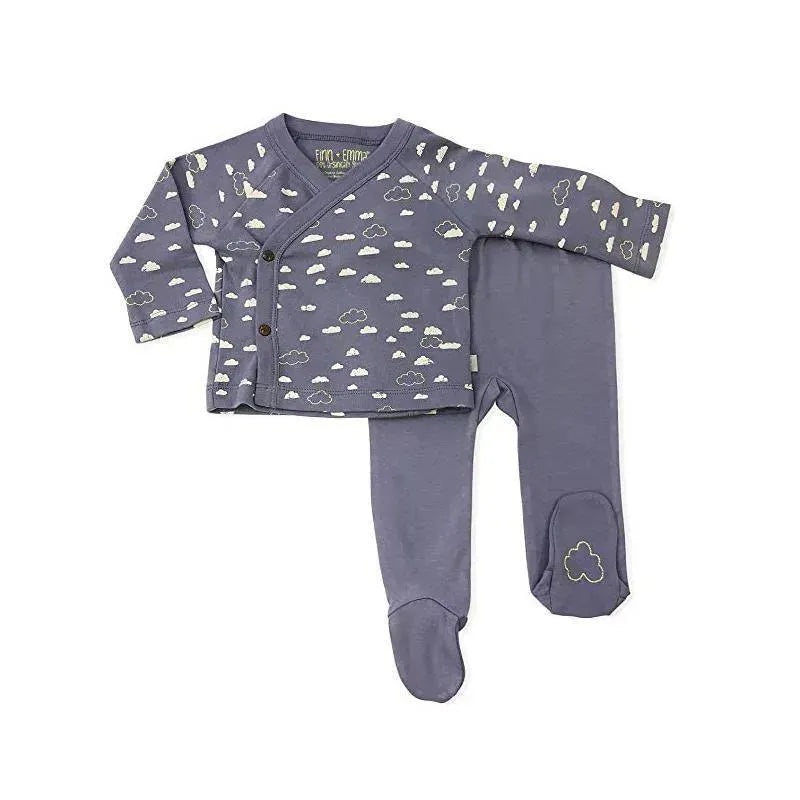 Finn + Emma Organic Cotton Kimono Shirt and Footed Pants Set