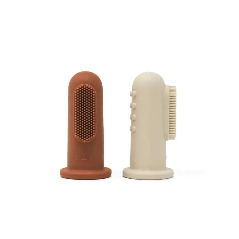 Mushie – Finger Toothbrush (Clay/Shifting Sands)
