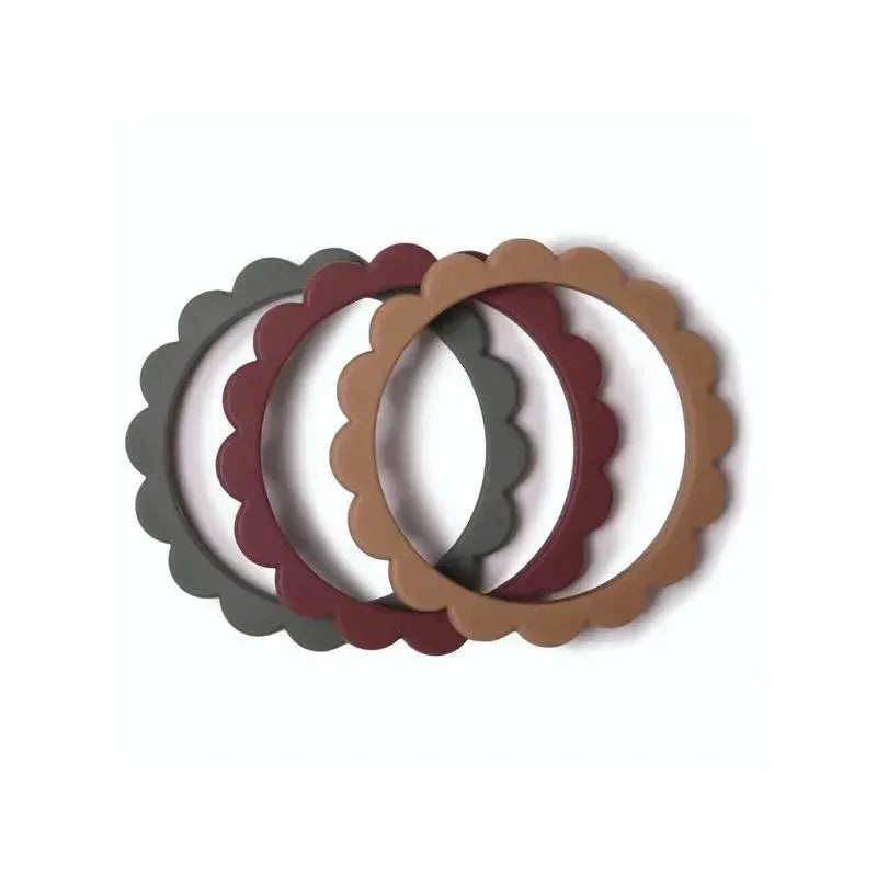 Mushie – Flower Teething Bracelet 3-Pack (Dried Thyme/Berry/Natural)