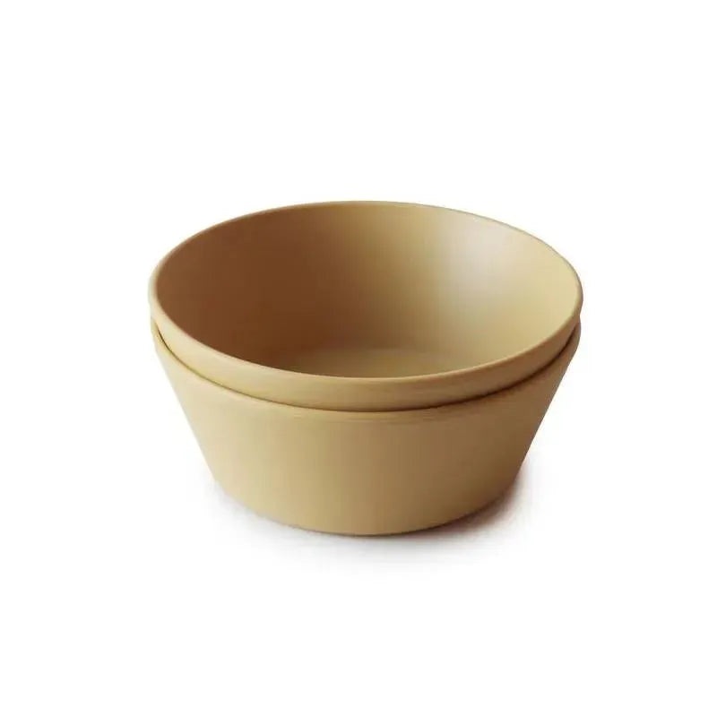 Mushie – Round Dinnerware Bowl Set Of 2 (Mustard)