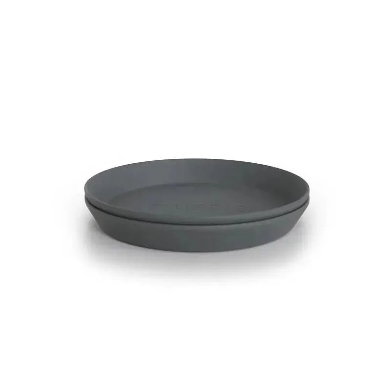 Mushie – Round Dinnerware Plates Set Of 2 (Smoke)