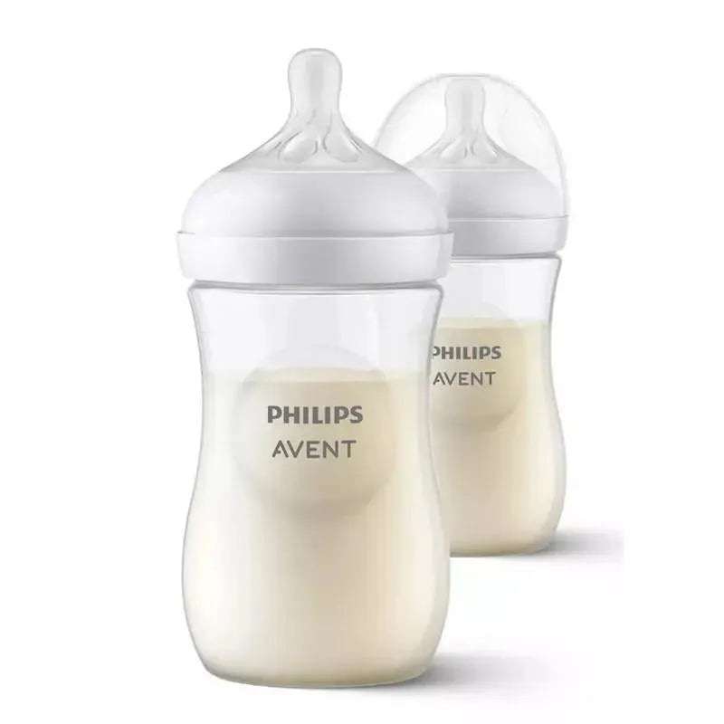 Avent – 2Pk Natural Baby Bottle With Natural Response Nipple, Clear, 9Oz